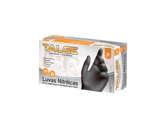 LUVA NITRILICA PRETA S/ PÓ M TALGE