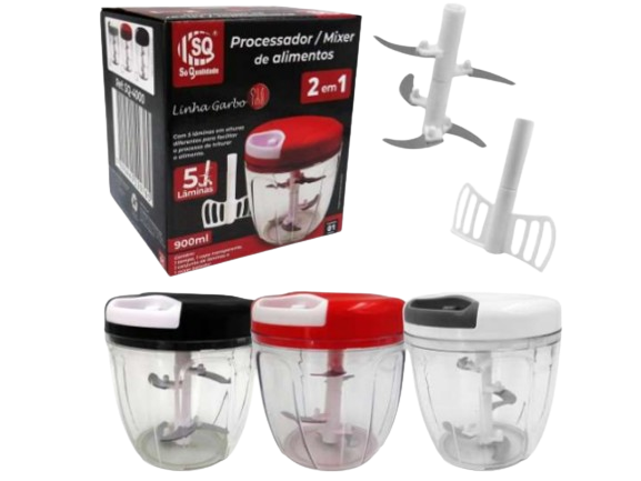 PROCESSADOR DE ALIM.  2 EM 1 C MIXER 5 LAMINAS  900 ML
