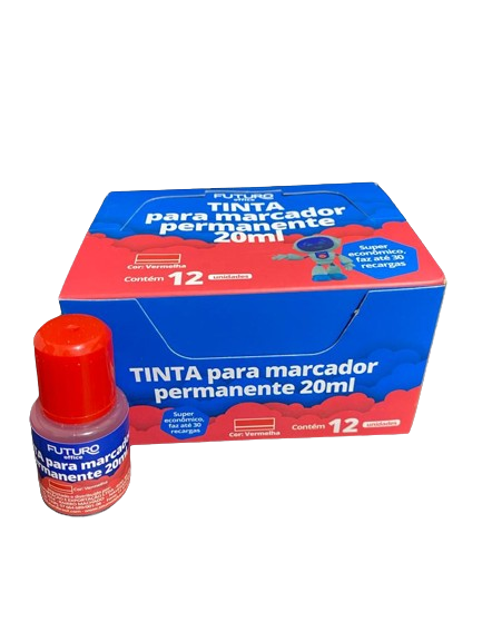 TINTA PARA MARCADOR PERMANENTE VERMELHO 20ML