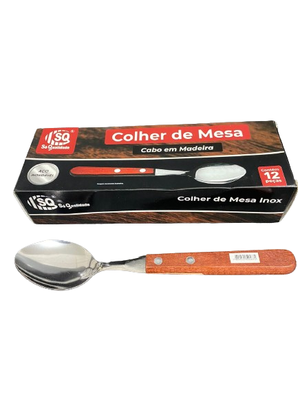 COLHERES INOX C/ CABO MADEIRA SQ