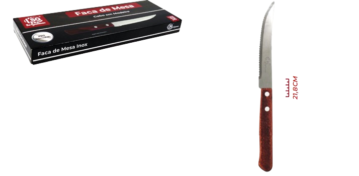 FACA DE COZINHA C/ CABO MADEIRA SQ