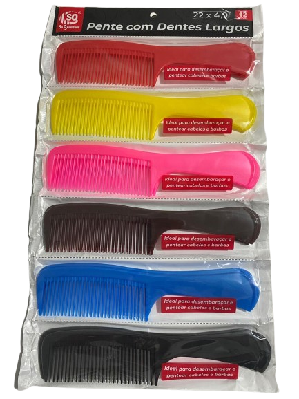 PENTE P CABELO EM PLASTICO C/ 12 UN SQ
