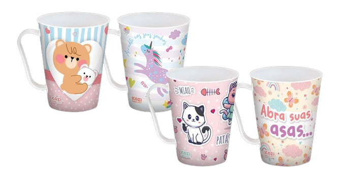 CANECA DECORADA INFANTIL FEMININA 430ML