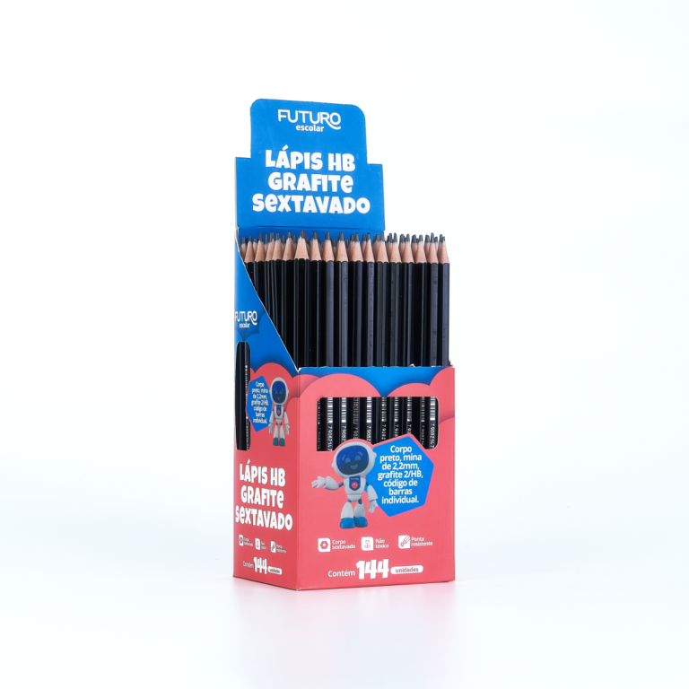 LAPIS HB GRAFITE SEXTAVADO CX C 144