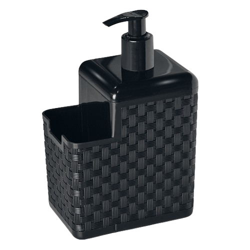 PORTA DETERGENTE E ESPONJA C BICO DOSADOR RATTAN PRETO ARQPLAST