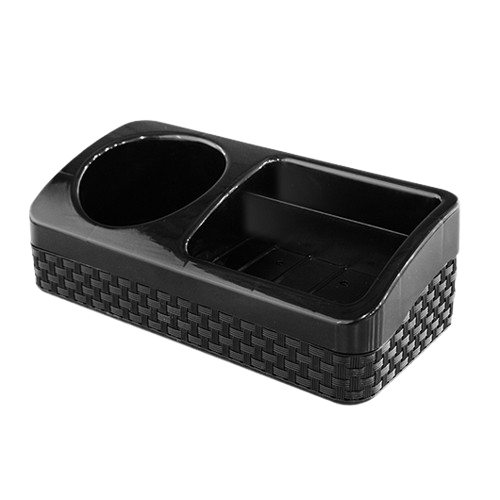 PORTA DETERGENTE ESPONJA E SABAO RATTAN PRETO COM BASE ARQPLAST