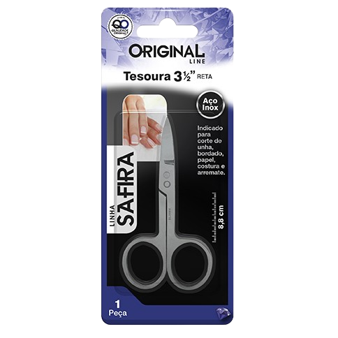 TESOURA RETA 3 1/ 2 SAFIRA