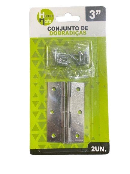 KIT DE DOBRADICAS DE ACO 3" C/2PCS HM