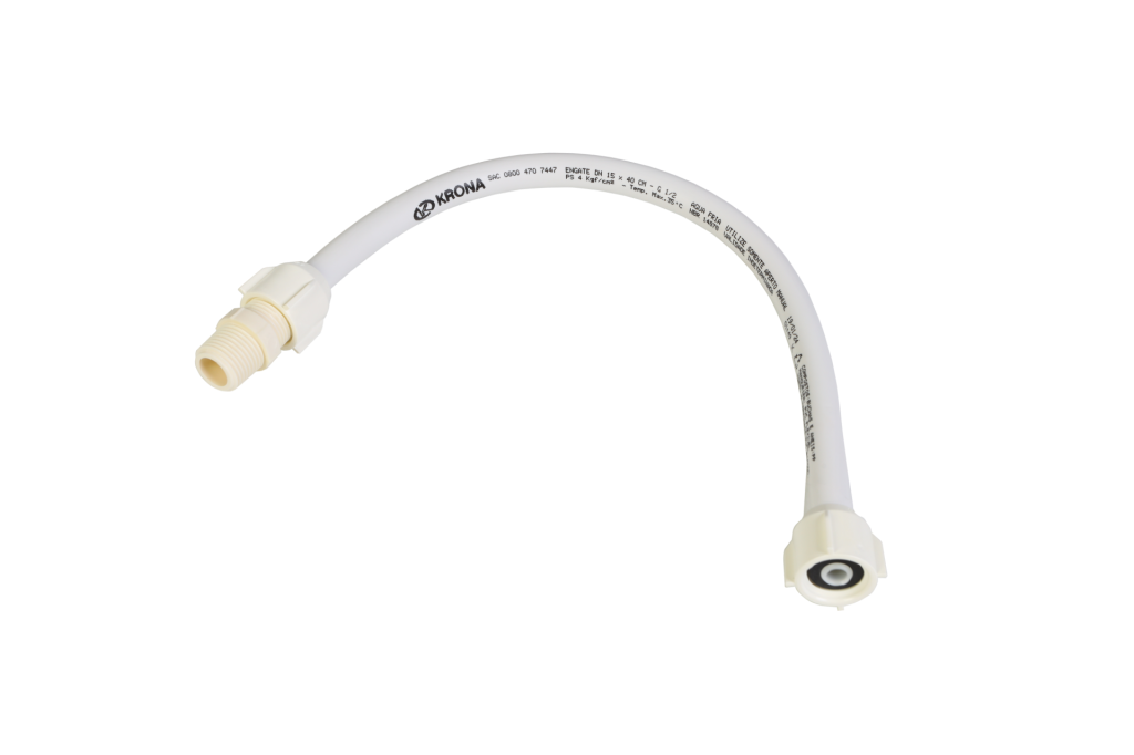 ENGATE PLASTICO FLEX 1/2 X 30CM BRANCO KRONA