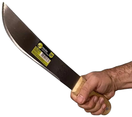 FACAO DE AÇO INOXIDÁVEL CABO DE MADEIRA 10"