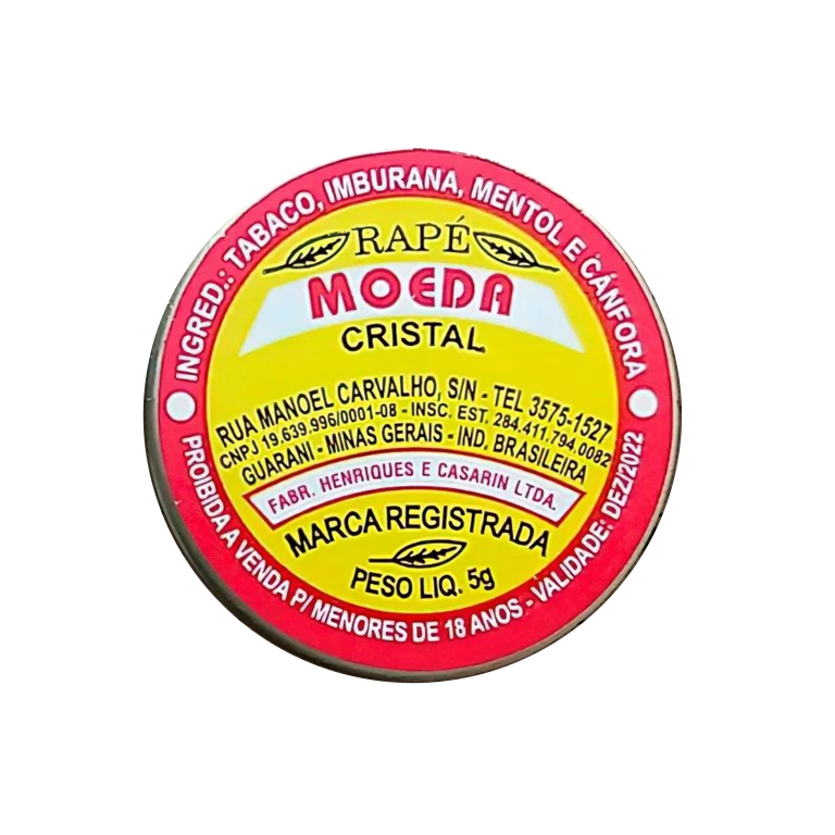 RAPÉ MOEDA CRISTAL LATA 5g