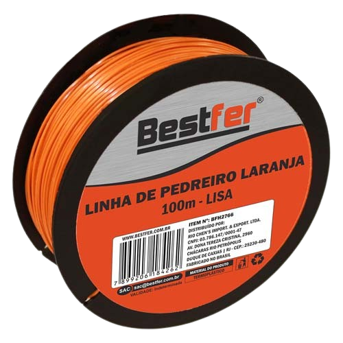 LINHA DE PEDREIRO LISA LARANJA 100M