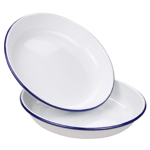 PRATO ESMALTADO BRANCO 22 CM