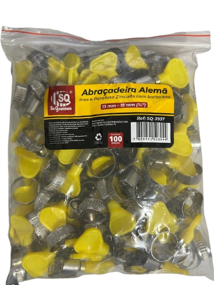 ABRACADEIRA INOX BORB. 13MM-19MM (3/4) 100 UNID