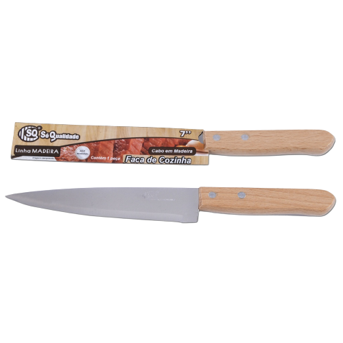 FACA DE INOX CB MADEIRA 7''