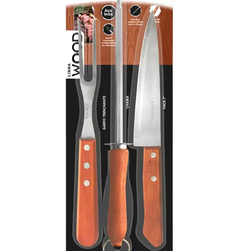 KIT CHURRASCO WOOD
