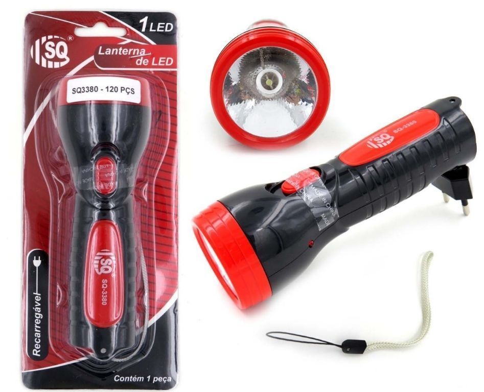 LANTERNA MAN. 1LED REC SQ-3380