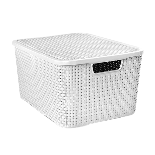 CESTO ORG.  RATTAN C/ TAMPA N°20 BRANCO