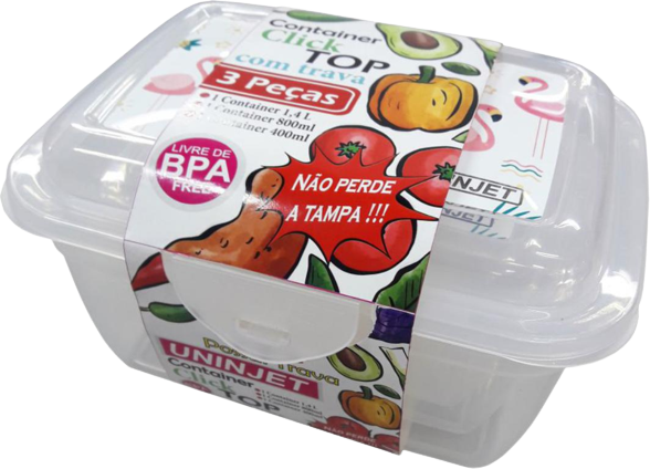 KIT C/ 03 CONTAINER CLICK P-M-G