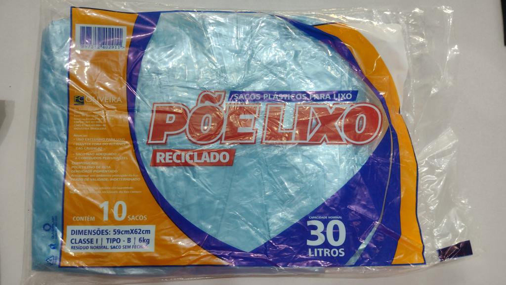 SACO P/LIXO POE LIXO 30LTS 10UND PRETO - 3467