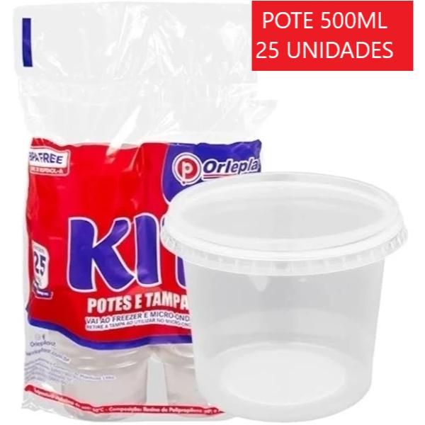 KIT POTE ORLEPLAST 500ML 25UND