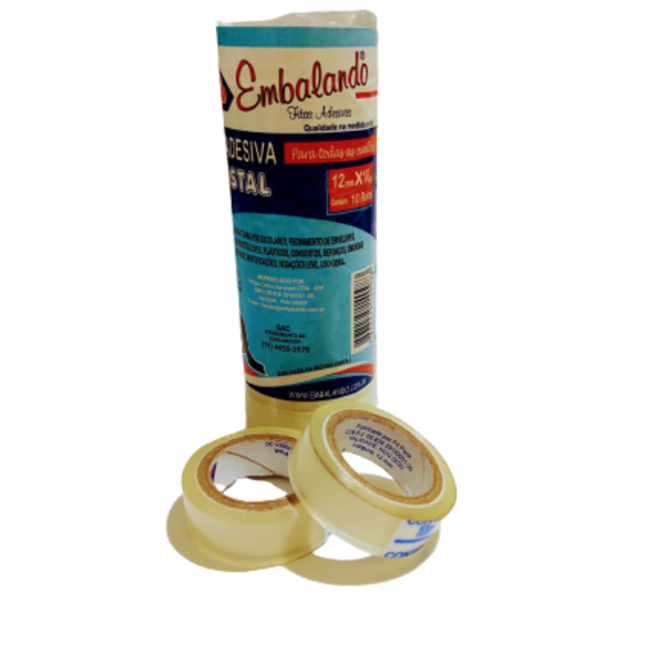 FITA ADESIVA 12X10MTS TRANSPARENTE