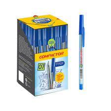 CANETA COMPACTOR 07 100UND AZUL - 0184