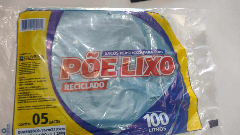 SACO P/LIXO POE LIXO 100L 5UND AZUL - 3466