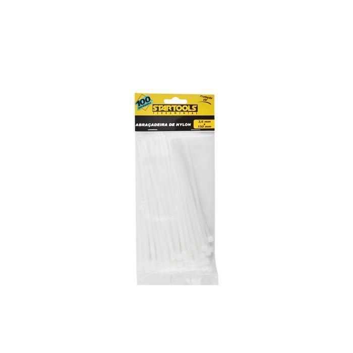 ABRAÇADEIRA NYLON BRANCA 3,6X150MM STARTOOLS