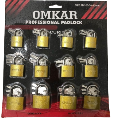 CADEADO CARTELA TAM.25-30-40 (12PÇS) SAFARIMAX