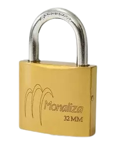 CADEADO DOURADO 37 MM C/ 3 CHAVES MONALIZA