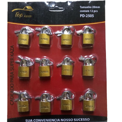 CADEADO N°20 CARTELA (12PÇS) CANÃA