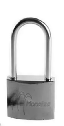 CADEADO PRATEADO 37MM C/3 CHAVES ASTE LONGA MONALIZA