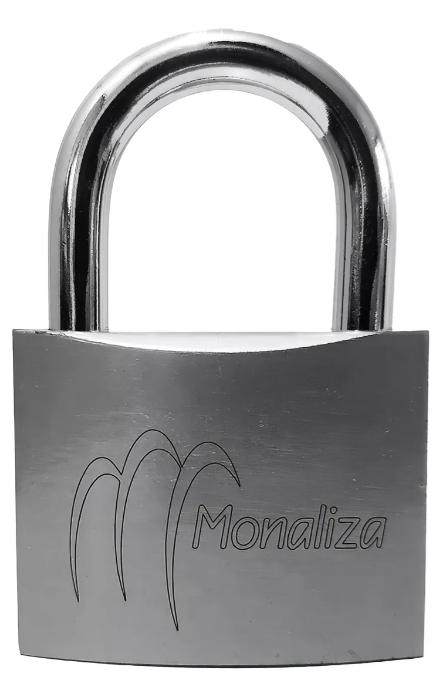 CADEADO PRATEADO 60MM C/3 CHAVES MONALIZA