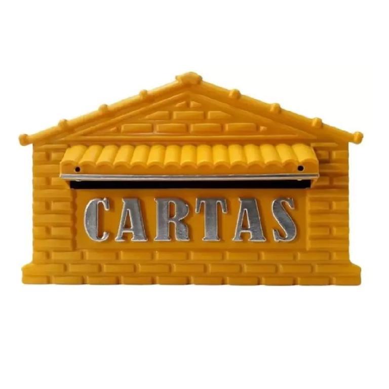 CAIXA DE CORREIO 4 P AMARELA GRADE E MURO REAL
