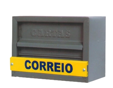 CAIXA DE CORREIO METAL 1/2 TIJOLO HORIZONTAL CINZA