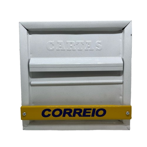 CAIXA DE CORREIO METAL HORIZONTAL BRANCA