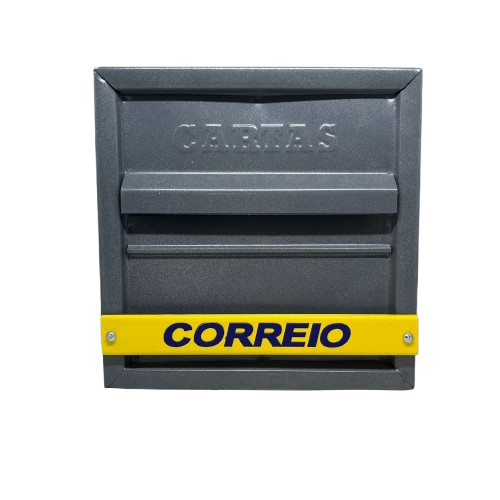 CAIXA DE CORREIO METAL HORIZONTAL CINZA