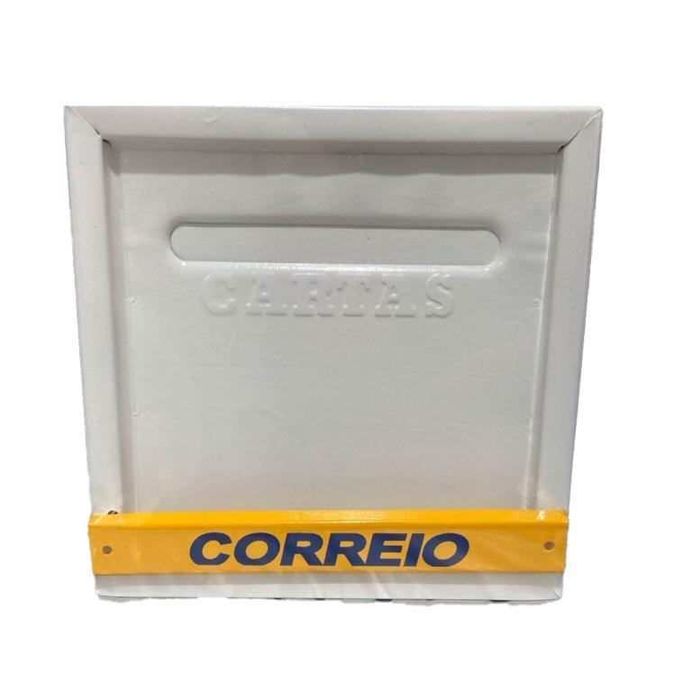 CAIXA DE CORREIO METAL HORIZONTAL COM MOLA BRANCA
