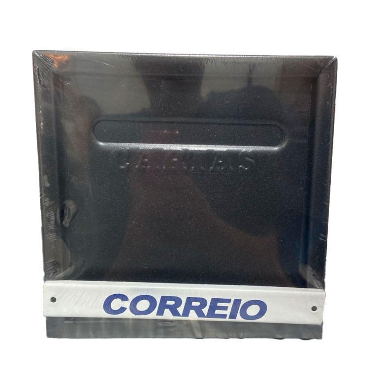 CAIXA DE CORREIO METAL HORIZONTAL COM MOLA PRETA