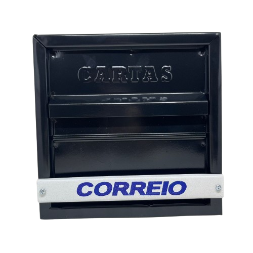 CAIXA DE CORREIO METAL HORIZONTAL PRETA