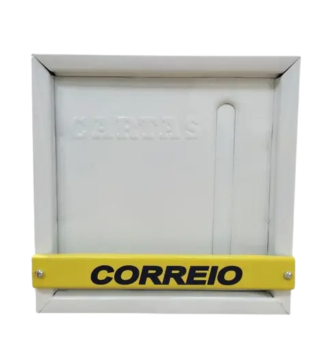 CAIXA DE CORREIO METAL P/ GRADE VERTICAL COM MOLA BRANCA