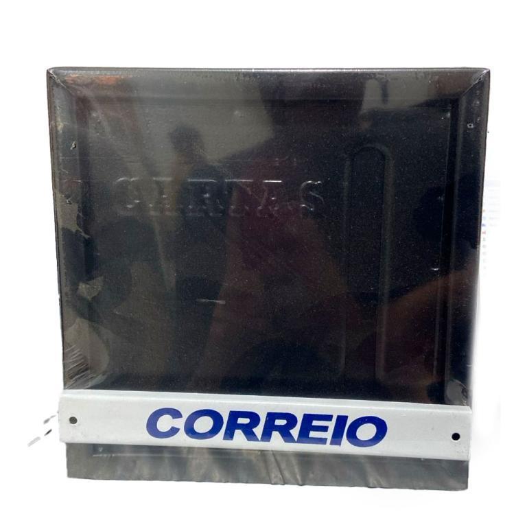 CAIXA DE CORREIO METAL P/ GRADE VERTICAL COM MOLA PRETA