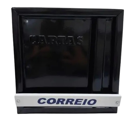 CAIXA DE CORREIO METAL P/ GRADE VERTICAL PRETA