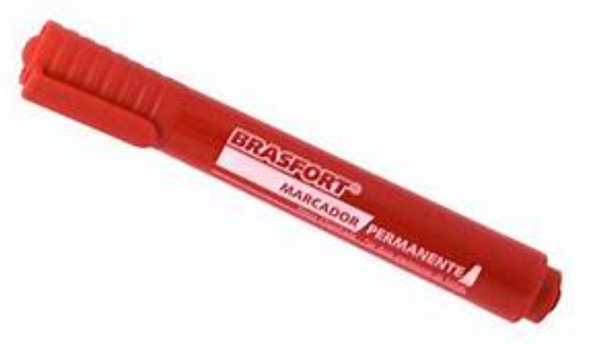 CANETA PERMANENTE PONTA GROSSA VERMELHA BRASFORT
