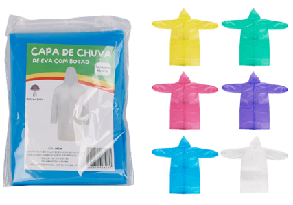 CAPA DE CHUVA DE EVA COM BOTAO INFANTIL ISTOK