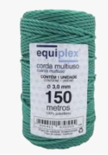 CORDA TORCIDA 3MM PE 150 MT VERDE EQUIPLEX (0555)