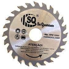 DISCO DE CORTE MADEIRA 4'' FURO 22 C/ANEL C/24D SQ