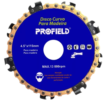 DISCO DE CORTE MADEIRA C/CORRENTE 4.5 X 115MM PROFIELD