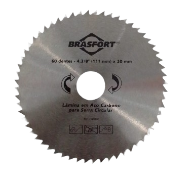 DISCO DE CORTE MADEIRA S/ VIDEA 4,5'' X 20MM 60 DENTES BRASFORT